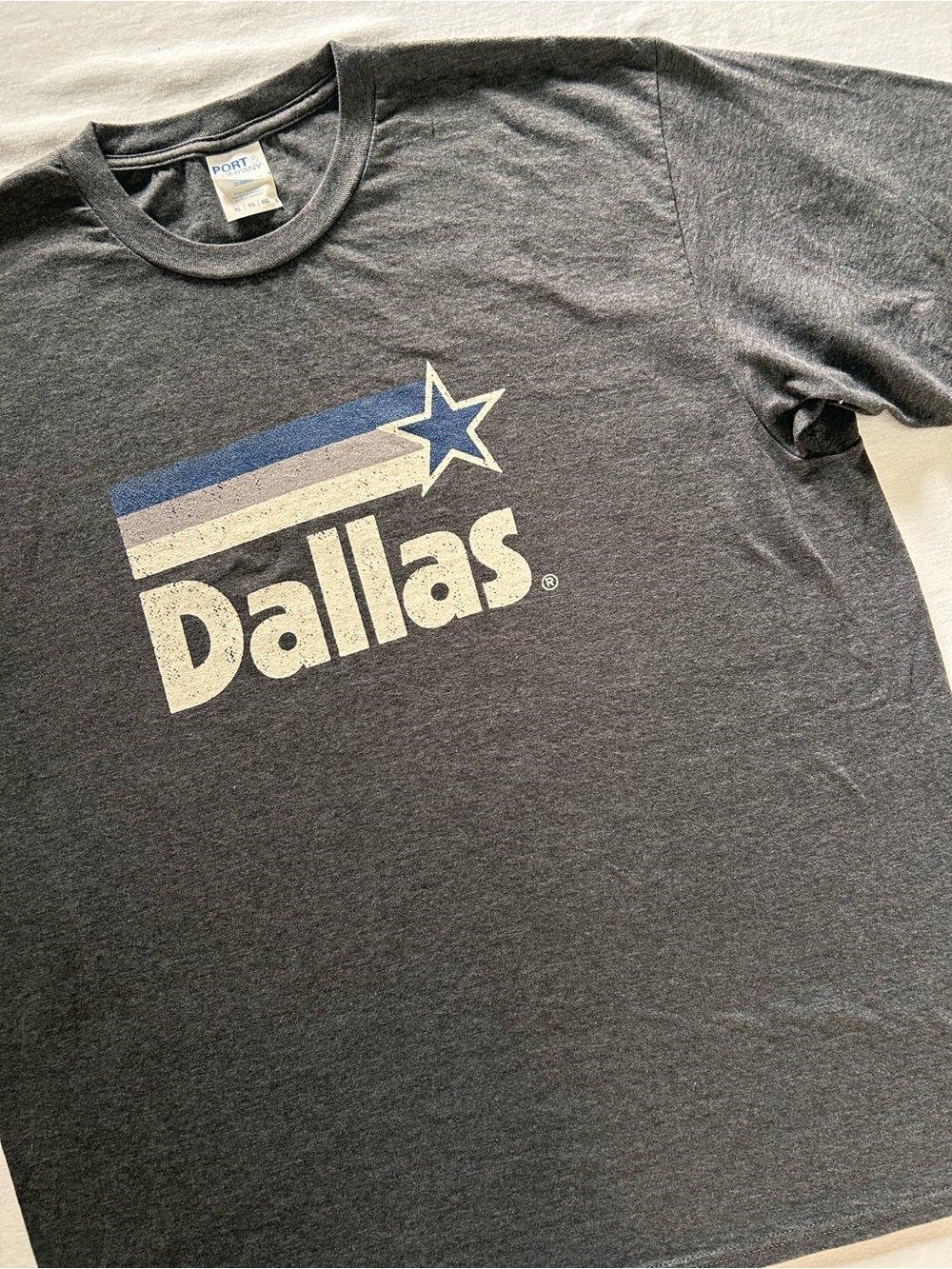 Dallas Retro Graphic T-Shirt XL Gray Texas Vintage Style Tee